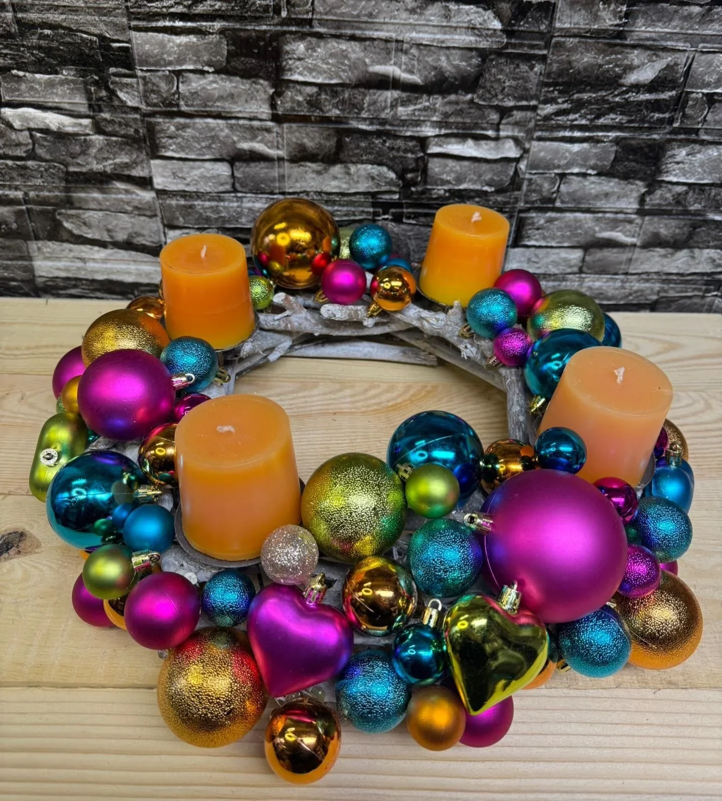 Adventskranz, bunt