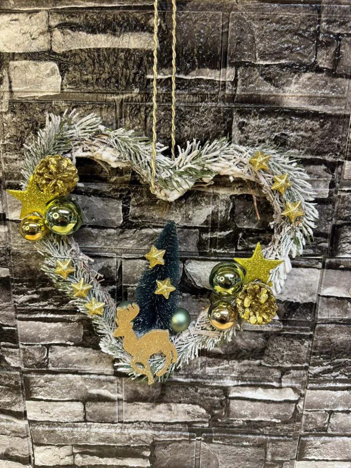 Herz, grün / gold