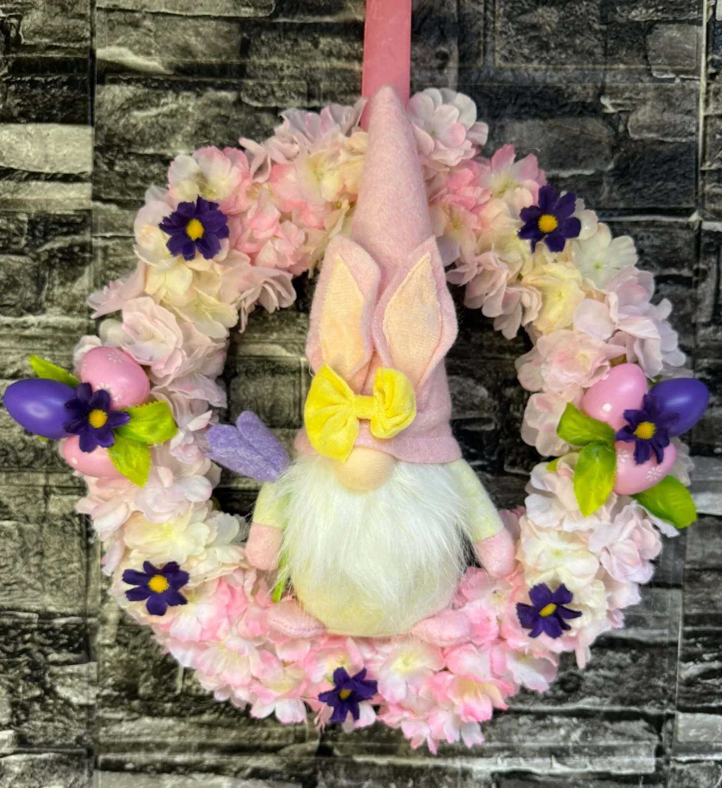 Türkranz mit Frühlingswichtel in Rosa